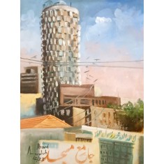 Abdul Wahab, 08 x 10 Inch, Acrylic On Canvas, Citycape Painting, AC-AWB-008